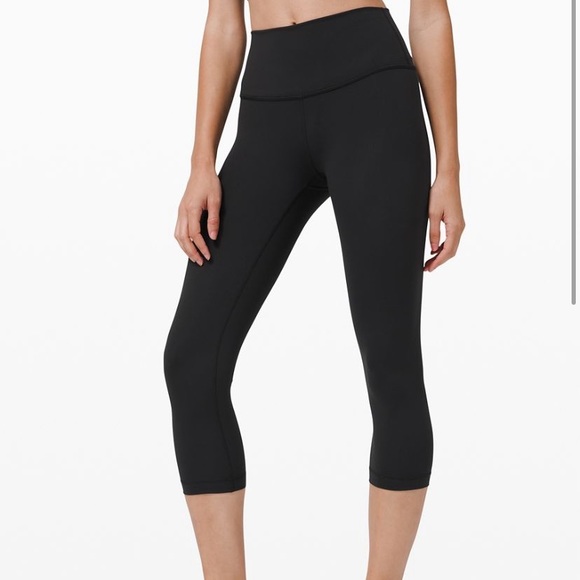 Lululemon Wonder Under Black Crop Leggings - Picture 1 of 5